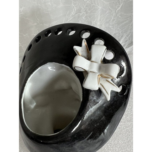 VINTAGE Napco S569A Lady Head Vase In Black With Polka Dots - Picture 7 of 9